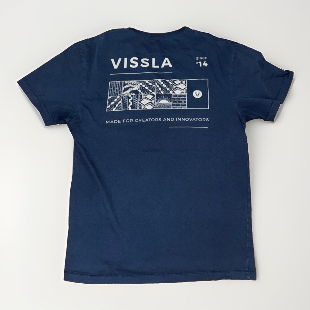Vissla Graphic T-Shirt Blue Medium 18x25 Vintage Wash
